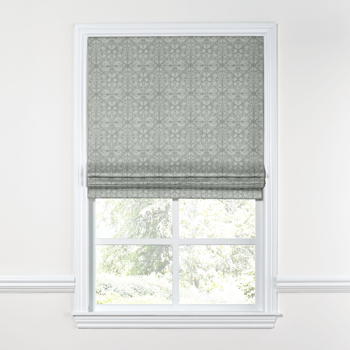 Flat Roman Shade in Palazzo - Gray