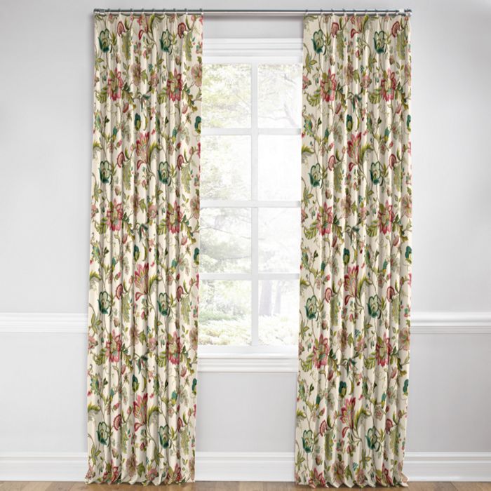 Euro Pleat Drapery in Fleur De Leaf - Blossom