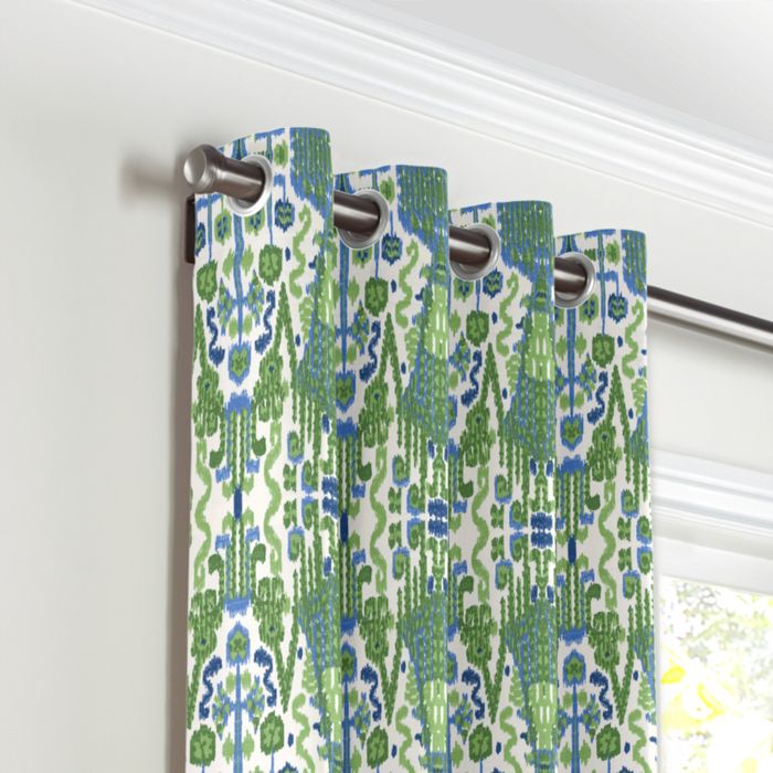 Grommet Drapery in Ikat Believe It - Kelly