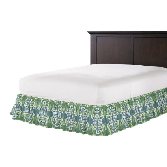 Ruffle Bedskirt in Ikat Believe It - Kelly