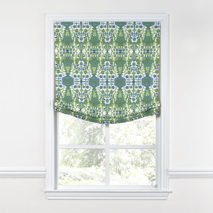 Relaxed Roman Shade in Ikat Believe It - Kelly