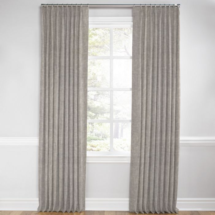 Euro Pleat Drapery in Linen Sheer - Cinder
