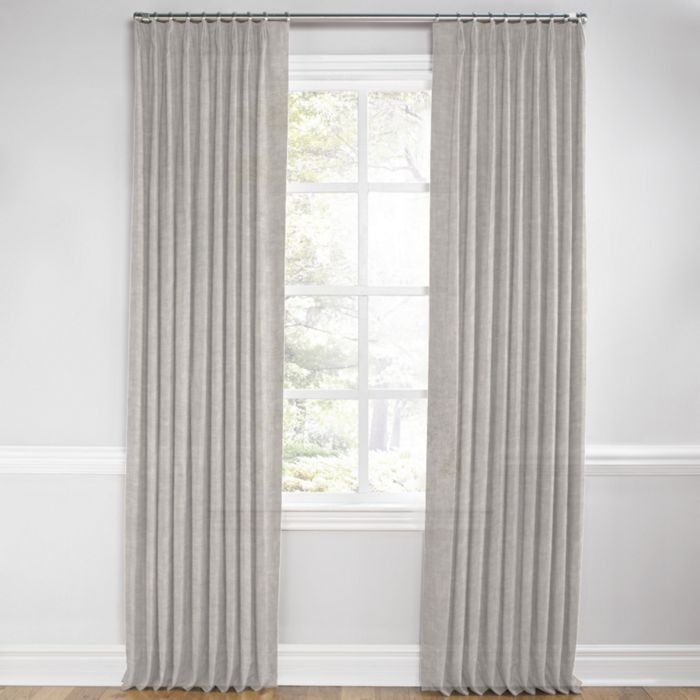 Euro Pleat Drapery in Linen Sheer - Dim Gray