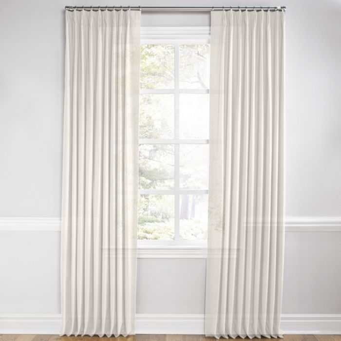 Euro Pleat Drapery in Linen Sheer - Ivory