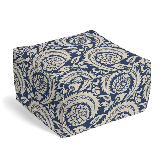 Square Pouf in Lisbon - Indigo