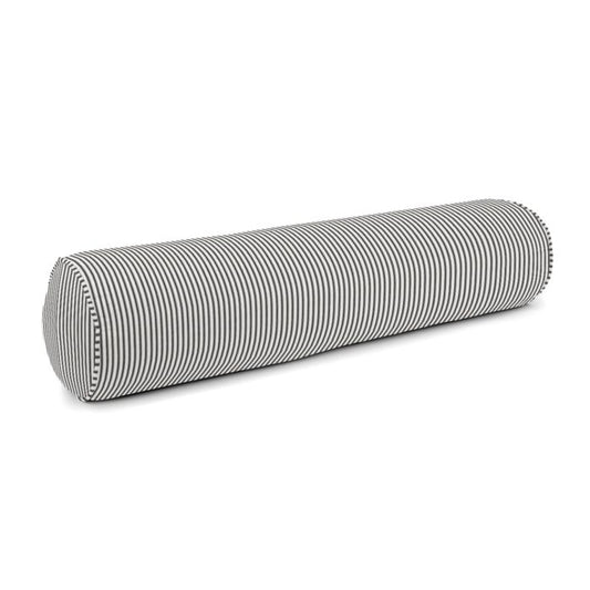 Bolster Pillow in Little White Line - Black