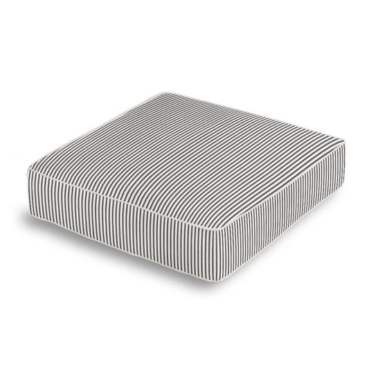 Box Floor Pillow in Little White Line - Black
