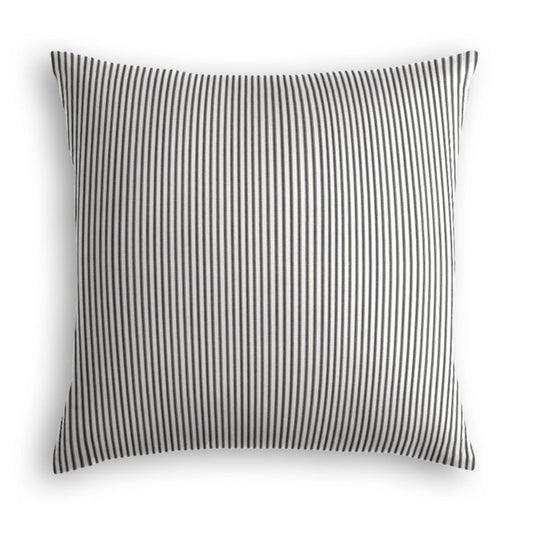 Euro Sham in Little White Line - Black