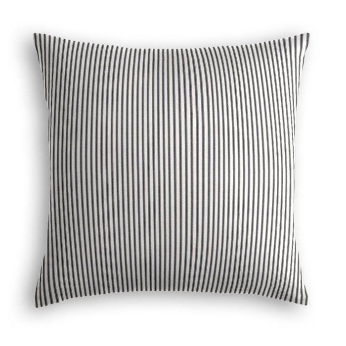 Throw Pillow in Little White Line - Black