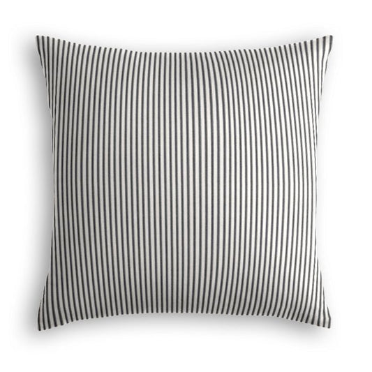 Throw Pillow in Little White Line - Black
