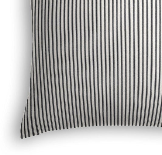 Throw Pillow in Little White Line - Black