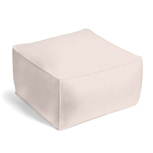 Square Pouf in Lush Linen - Cameo
