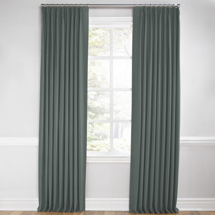 Euro Pleat Drapery in Lush Linen - Charcoal