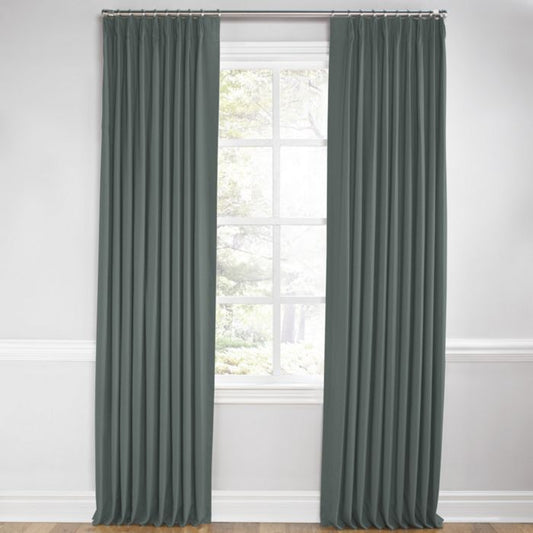 Euro Pleat Drapery in Lush Linen - Charcoal