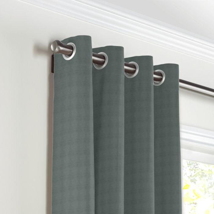 Grommet Drapery in Lush Linen - Charcoal