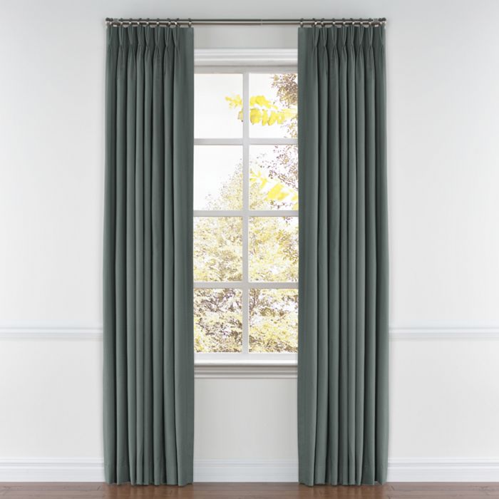 Pinch Pleat Drapery in Lush Linen - Charcoal