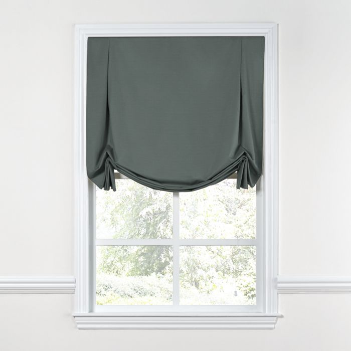 Tulip Roman Shade in Lush Linen - Charcoal