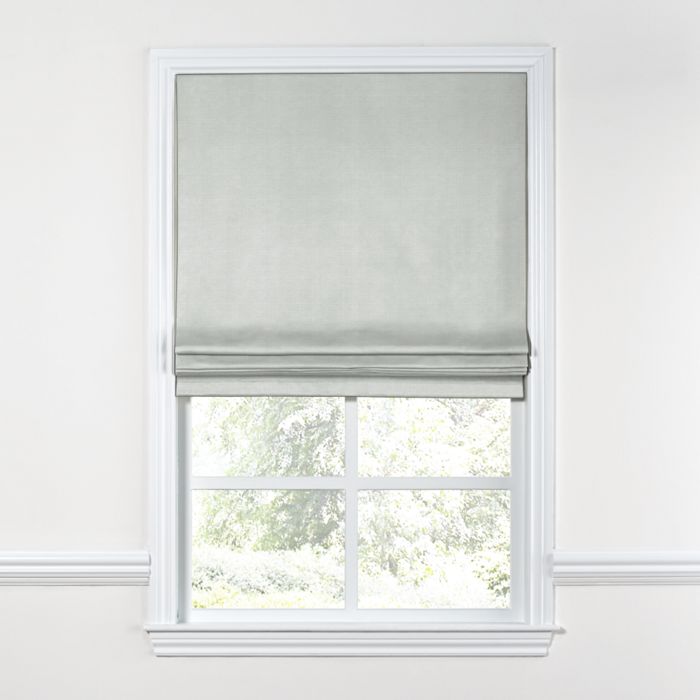 Flat Roman Shade in Lush Linen - Fog