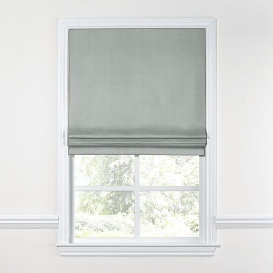 Flat Roman Shade in Lush Linen - Graphite