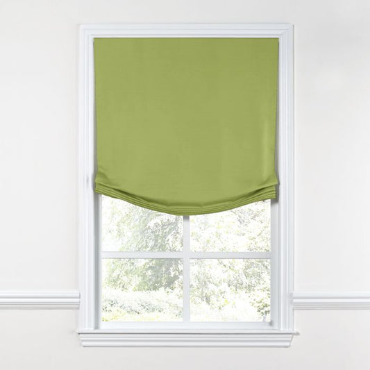 Relaxed Roman Shade in Lush Linen - Moss