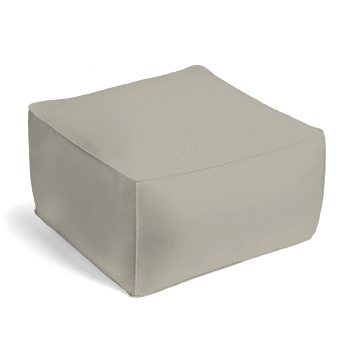 Square Pouf in Lush Linen - Natural