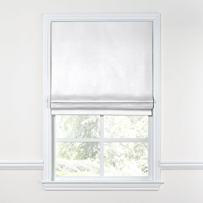 Flat Roman Shade in Lush Linen - Optic White
