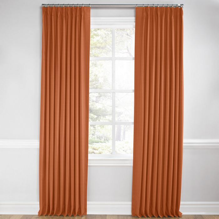 Euro Pleat Drapery in Lush Linen - Rust