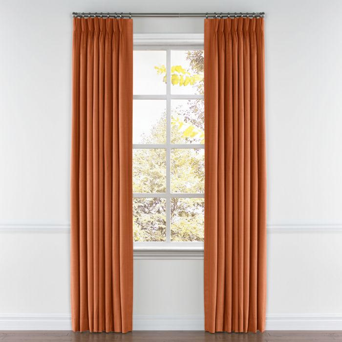 Pinch Pleat Drapery in Lush Linen - Rust