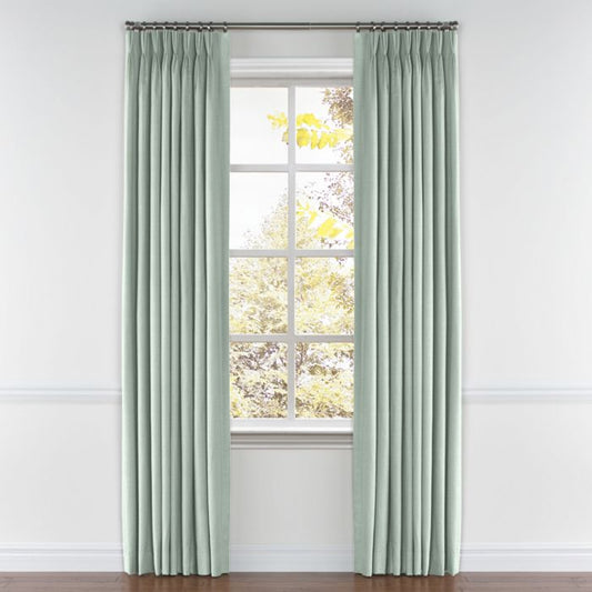 Pinch Pleat Drapery in Lush Linen - Seafoam