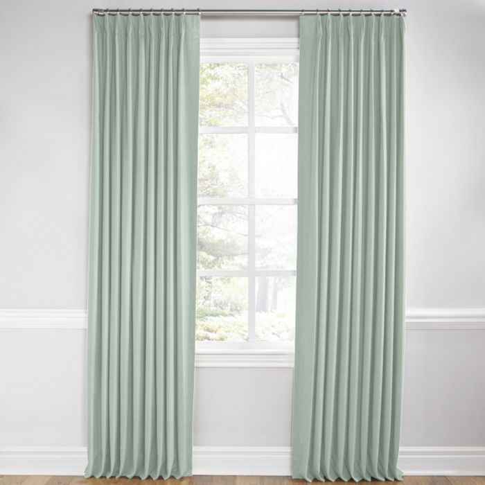 Euro Pleat Drapery in Lush Linen - Seafoam