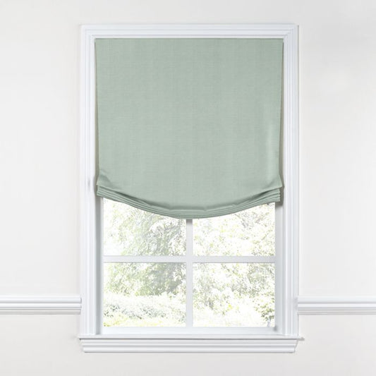 Relaxed Roman Shade in Lush Linen - Seafoam