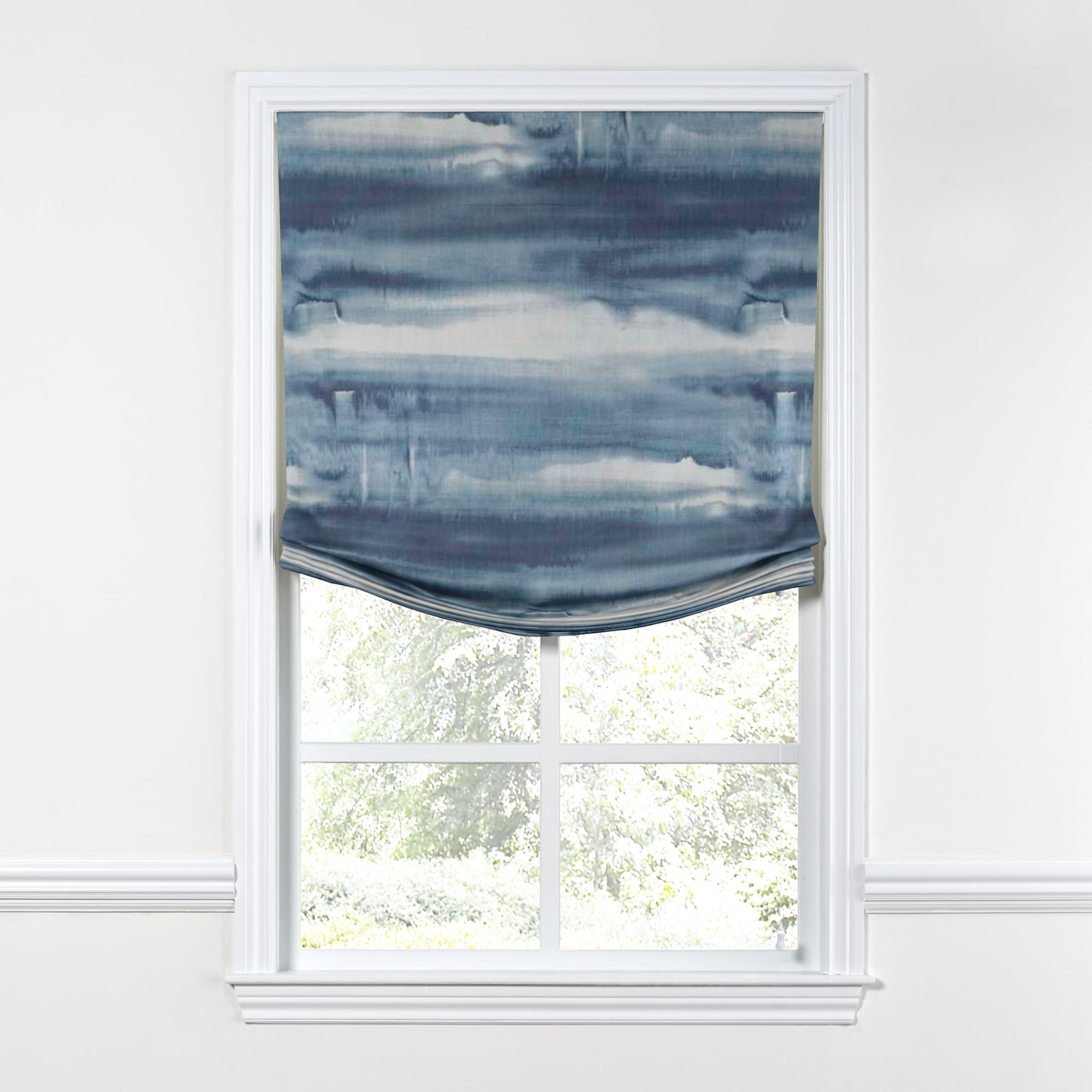 Relaxed Roman Shade in Up In The Sky - Blue
