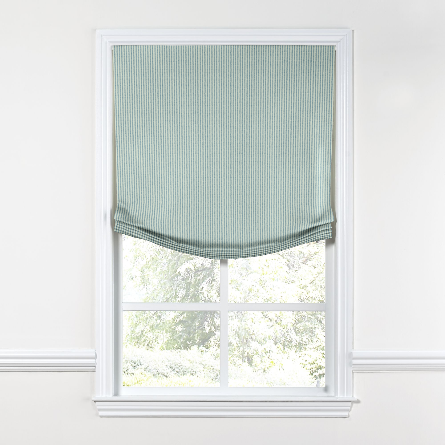 Relaxed Roman Shade in Baldwin - Liberty Blue