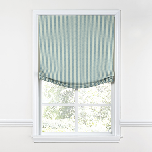 Relaxed Roman Shade in Baldwin - Liberty Blue
