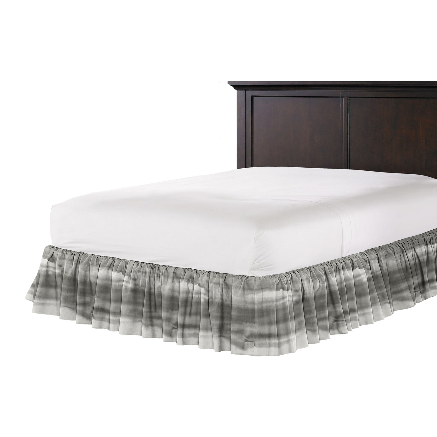 Ruffle Bedskirt in Up In The Sky - Grey