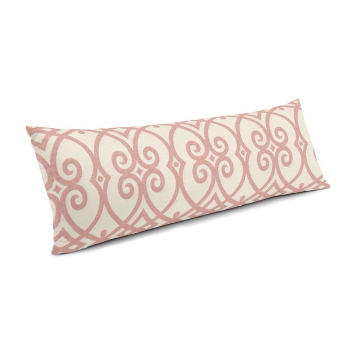 Large Lumbar Pillow in Scrolling Along - Shrimp