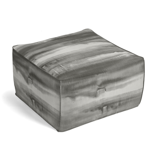 Square Pouf in Up In The Sky - Grey