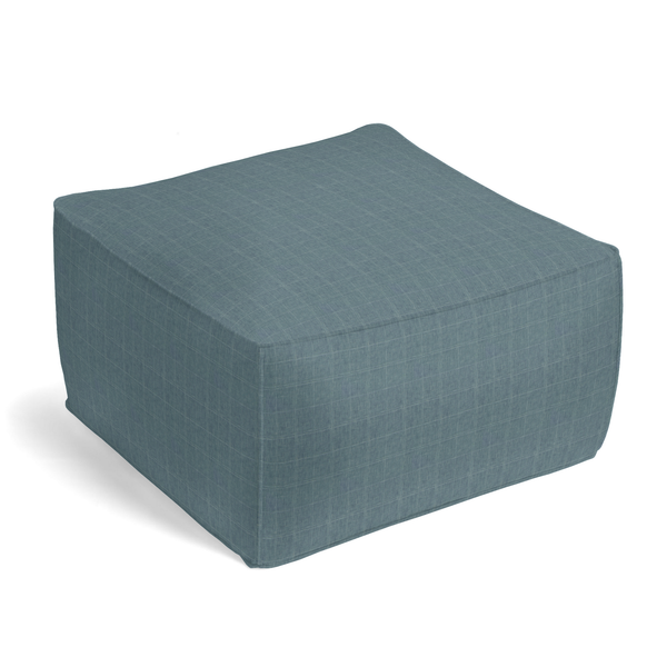 Square Pouf in Moray - Chambray