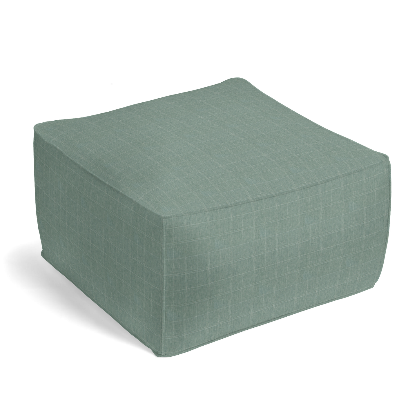 Square Pouf in Moray - Glacier