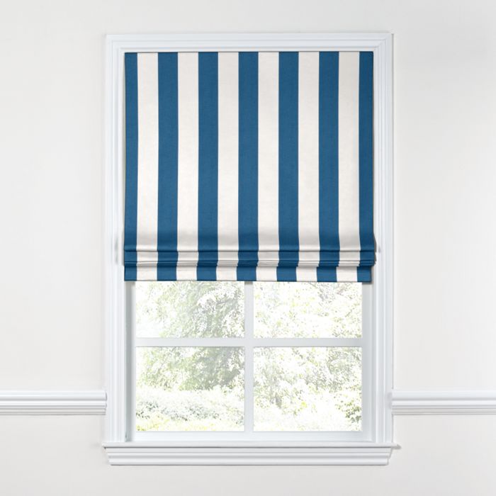 Flat Roman Shade in Sunbrella® Cabana - Regatta