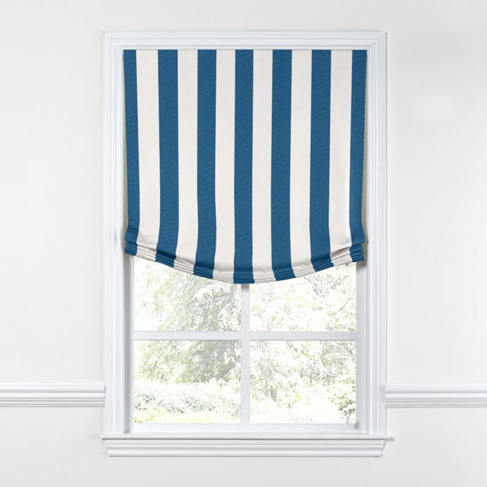 Relaxed Roman Shade in Sunbrella® Cabana - Regatta