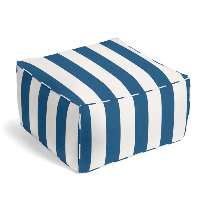 Outdoor Pouf in Sunbrella® Cabana - Regatta