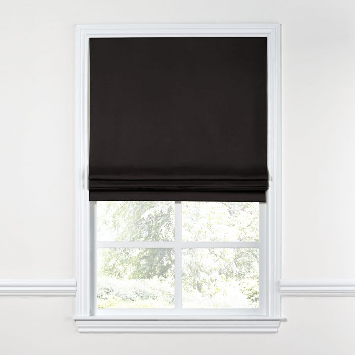 Flat Roman Shade in Sunbrella® Canvas - Black