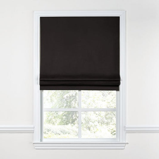 Flat Roman Shade in Sunbrella® Canvas - Black
