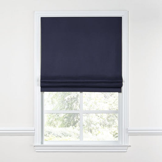 Flat Roman Shade in Sunbrella® Canvas - Navy