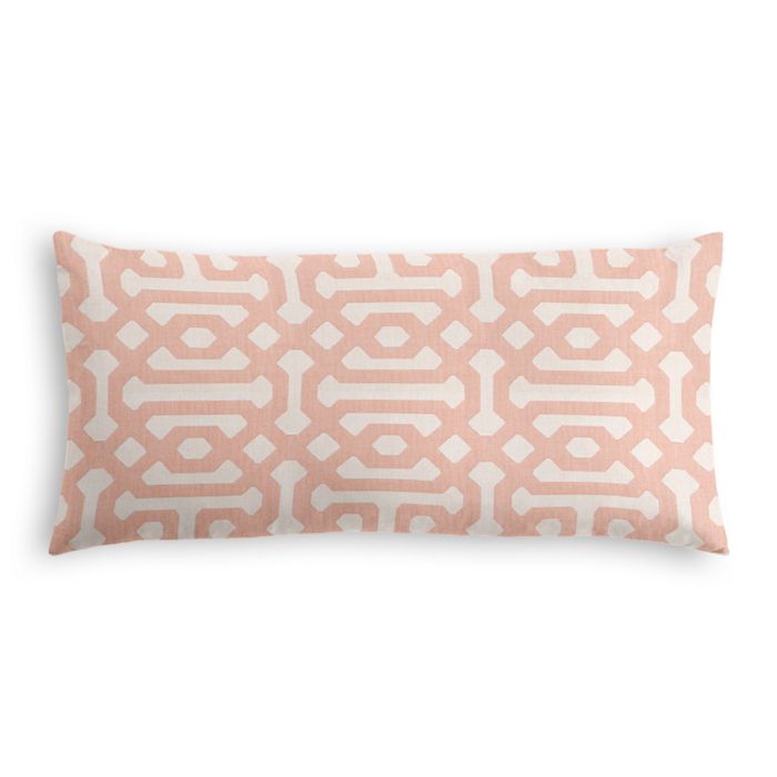 Outdoor Lumbar Pillow in Sunbrella® Fretwork - Cameo