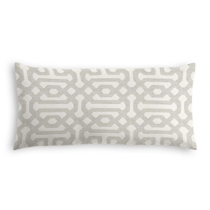 Outdoor Lumbar Pillow in Sunbrella® Fretwork - Pewter