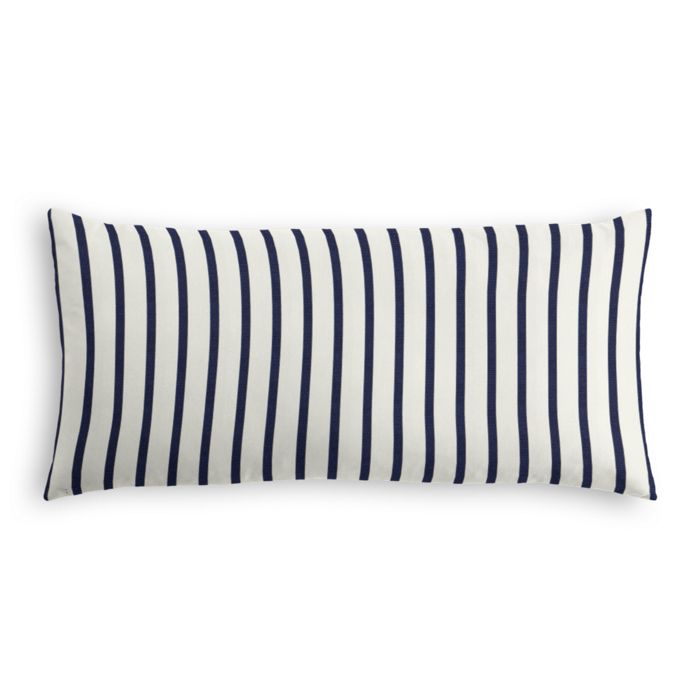 Outdoor Lumbar Pillow in Sunbrella® Lido - Indigo