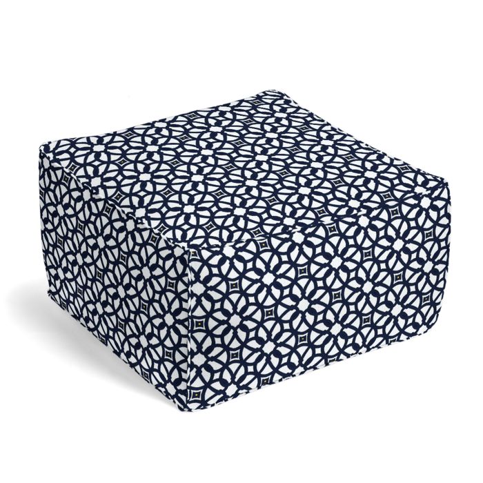Outdoor Pouf in Sunbrella® Luxe - Indigo