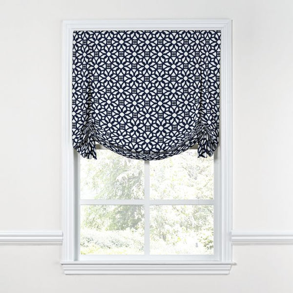 Tulip Roman Shade in Sunbrella® Luxe Indigo Loom Decor